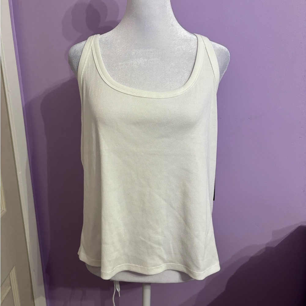 Wild Fable White Ribbed Tank Top